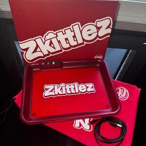 Red Zkittlez Glow Tray LED Rolling Tray Light up Rolling Tray 11x7